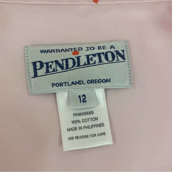 Pendleton Pink Blouse Size 12 - Picture 4 of 4